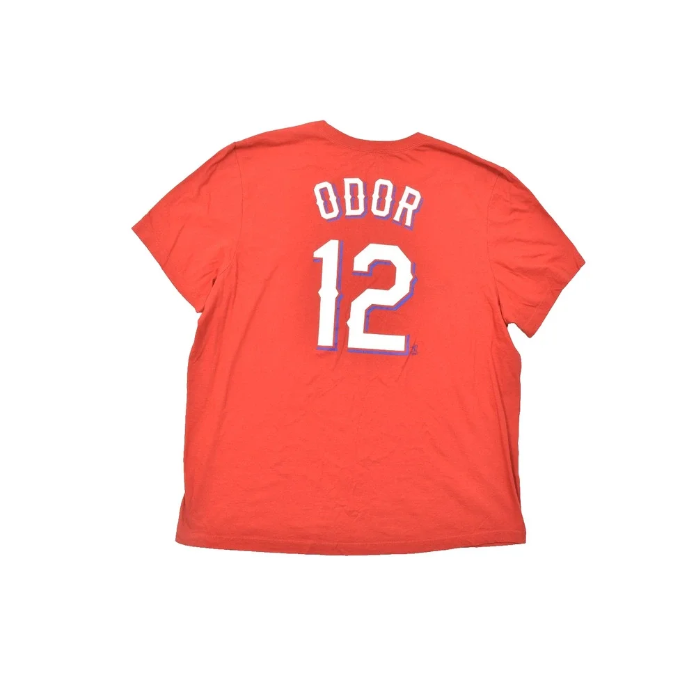 Nike Texas Rangers Rougned Odor 12 Red MLB Baseball Player T-Shirt Men's Size XX